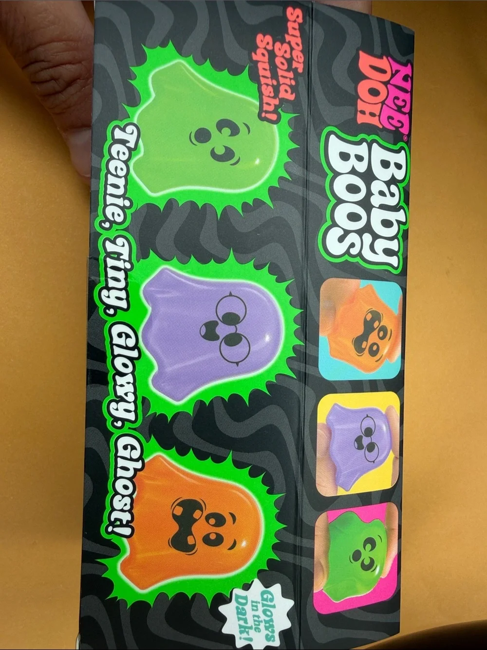 NEE DOH Baby Boos Glow Ghost Squishy Toy Set - Orange, Purple & Green